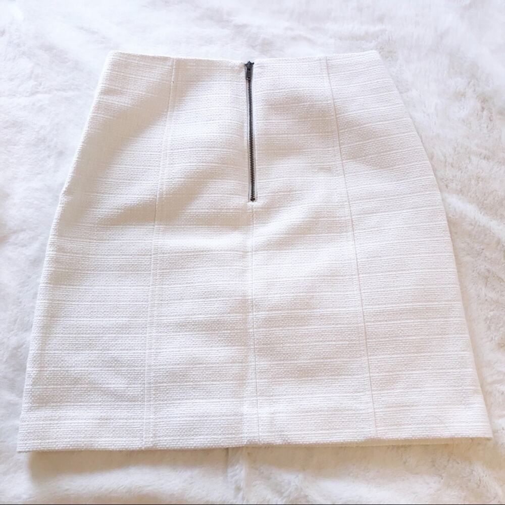 LOFT White Mini Pencil Zip Skirt - Picture 5 of 9